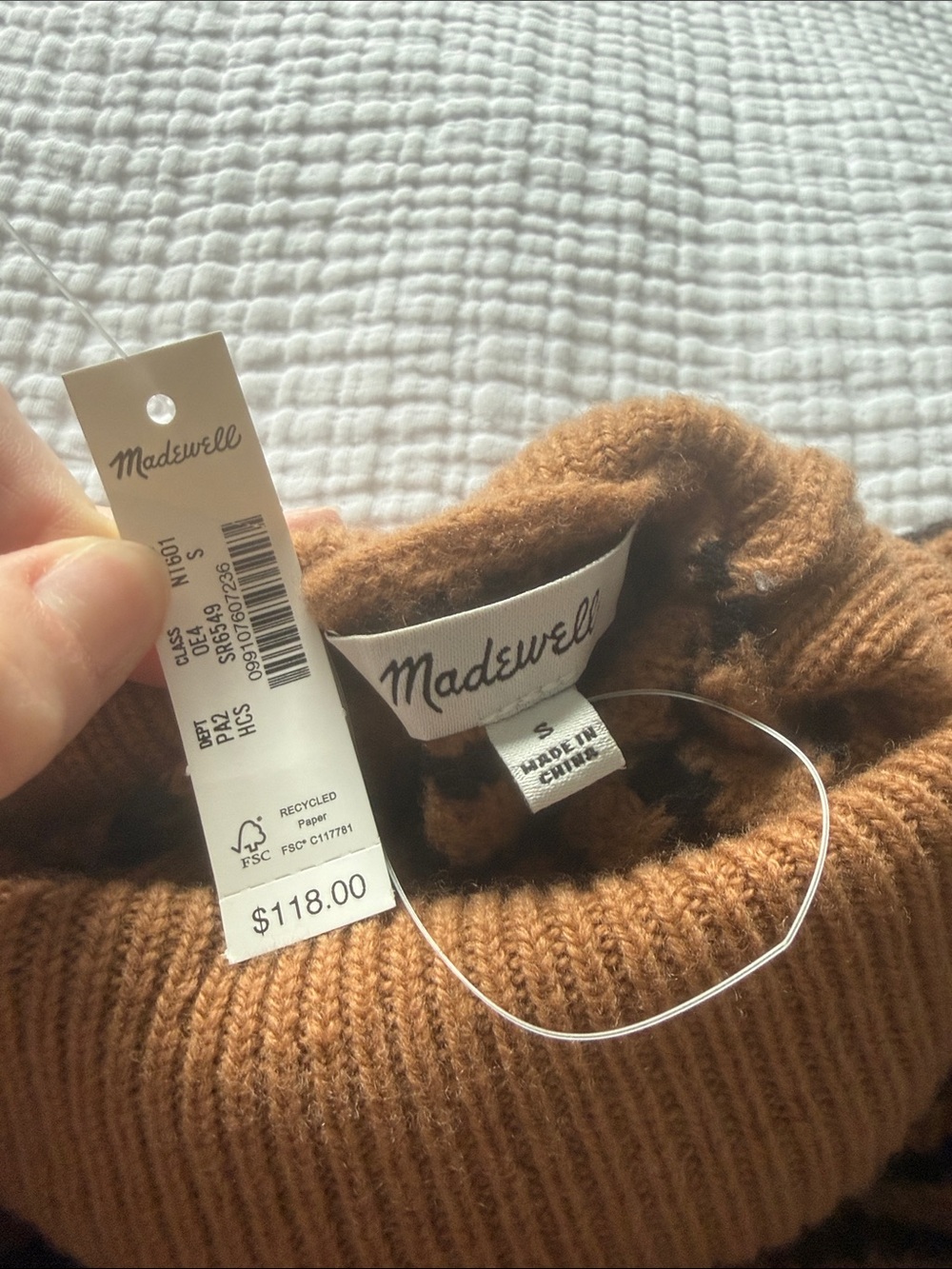 Madewell Brown and Black Striped Turtleneck Sweater - Picture 2 of 3